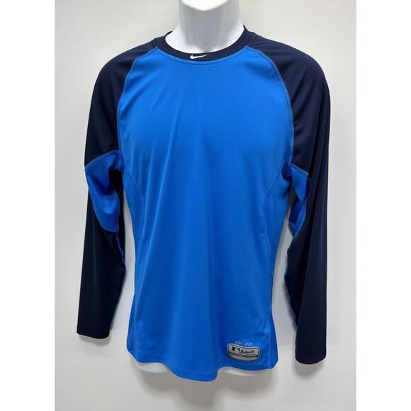 Nike Pro Combat Men’s M Blue Vented Authentic Collection Baseball Top Active - Picture 1 of 8